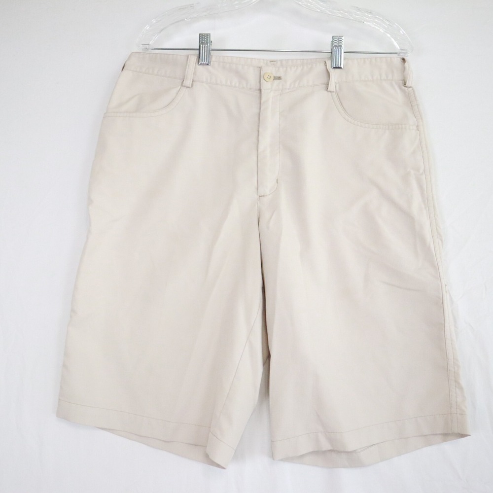 Nike Golf Shorts Mens 34 Fit Dry‎ Performance Bermuda Casual Flat Front Beige